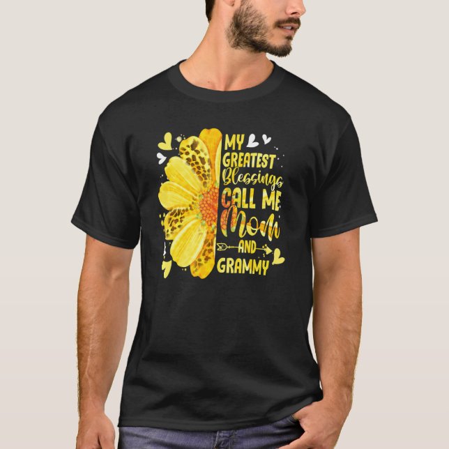 Camiseta As Minhas Maiores Bênçãos Chamam-Me Mãe E Gramátic (Frente)