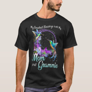 Camiseta As Minhas Maiores Bênçãos Chamam-Me Mãe E Grammie 
