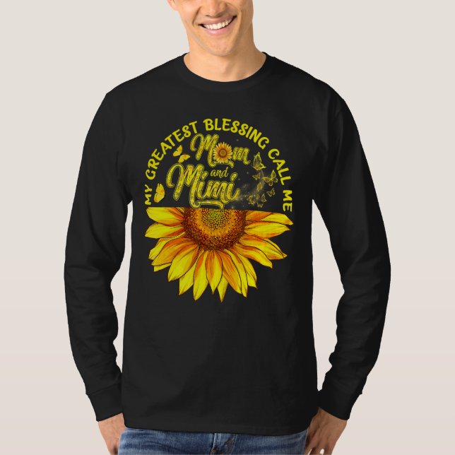 Camiseta As Minhas Maiores Bênçãos Chamam-Me Mãe E Mimi Hap (Frente)