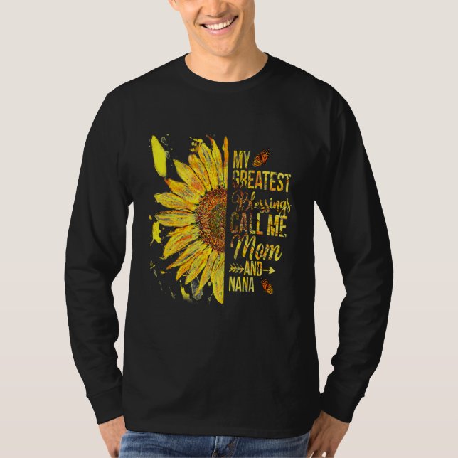 Camiseta As Minhas Maiores Bênçãos Chamam-Me Mãe E Nana Hap (Frente)