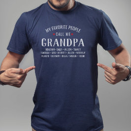 Camiseta As minhas Pessoas favoritas chamam-me Avô ou Nome 