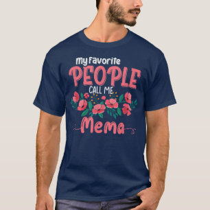 Camiseta As Minhas Pessoas Favoritas Chamam-Me Mema Vovó Fl