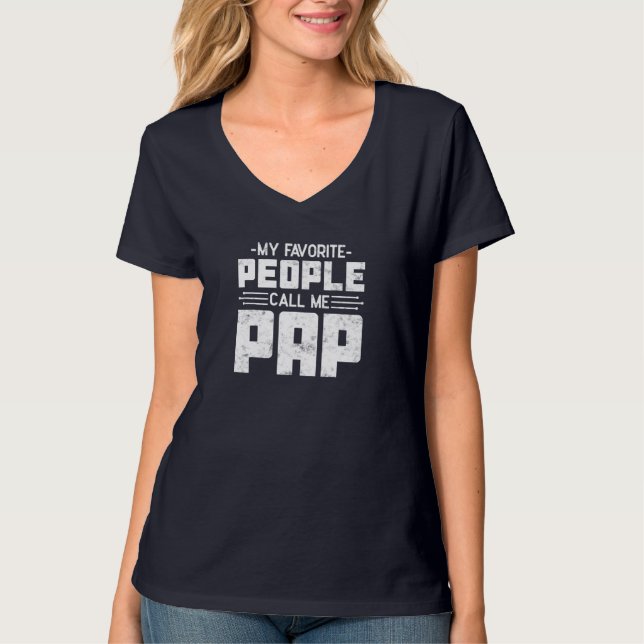Camiseta As minhas Pessoas favoritas chamam-me "Pap Pai" pr (Frente)