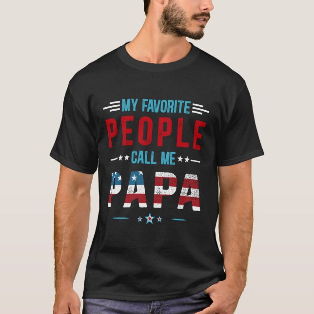 Camiseta As Minhas Pessoas Favoritas Chamam-Me Papa Patriot (Frente)
