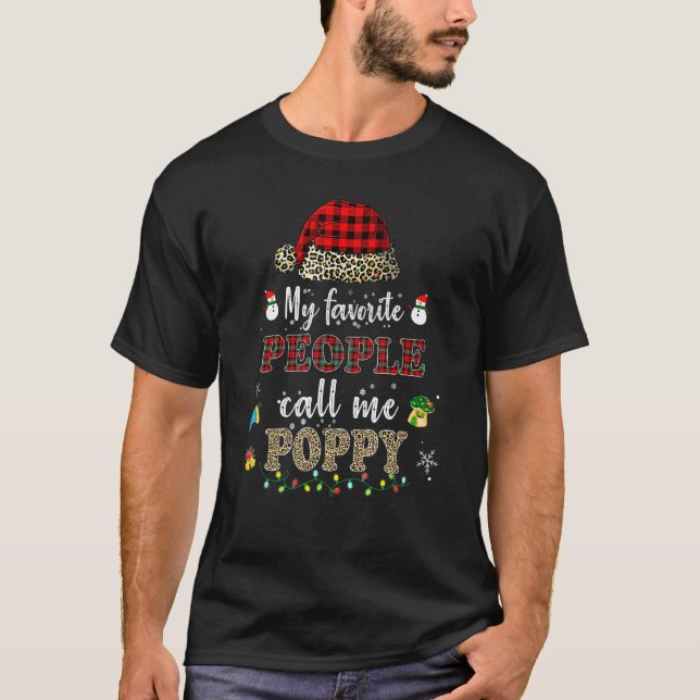 Camiseta As Minhas Pessoas Favoritas Chamam-Me Poppy Santa  (Frente)