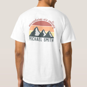 Camiseta As montanhas de pastagem chamam de céu monográfico