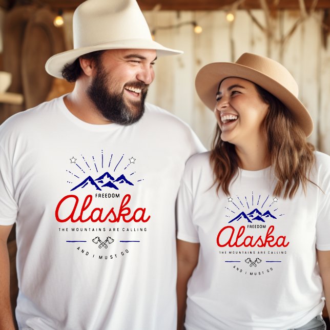 Camiseta As Montanhas do Alasca Estão Chamando Eu Devo Ir C (Criador carregado)