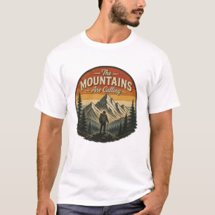 Camiseta As Montanhas Estão Chamando – Caminhada Vintage
