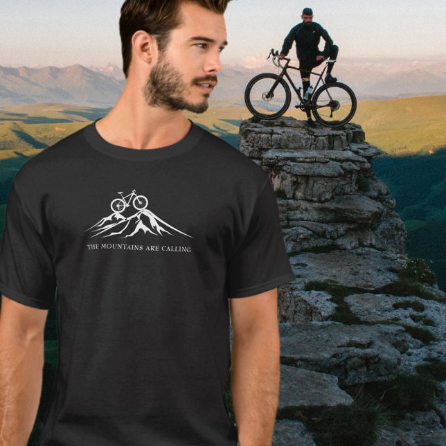 Camiseta As Montanhas Estão Chamando De Silhueta De Bicicle (Criador carregado)