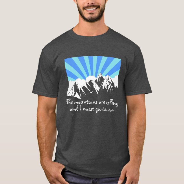 Camiseta As Montanhas Estão Chamando Nuvens Retro E Céu (Frente)