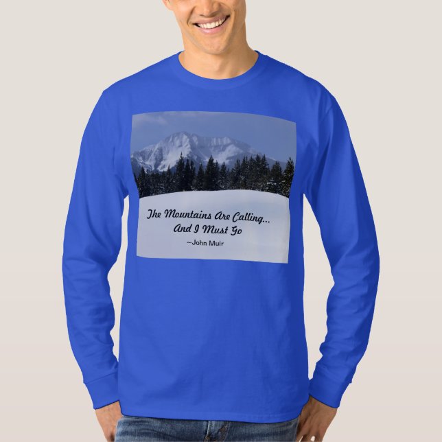 Camiseta As montanhas estão chamando o T longo da Capa dos (Frente)