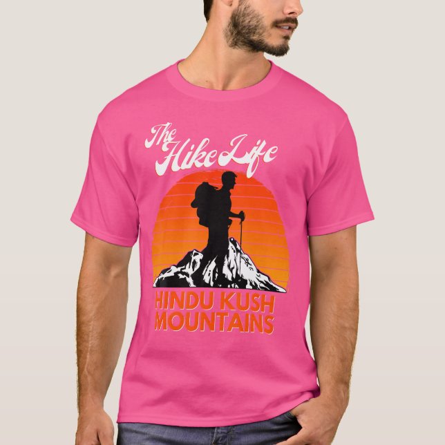 Camiseta As Montanhas Hindu Kush Hike Life Caminhando Com O (Frente)