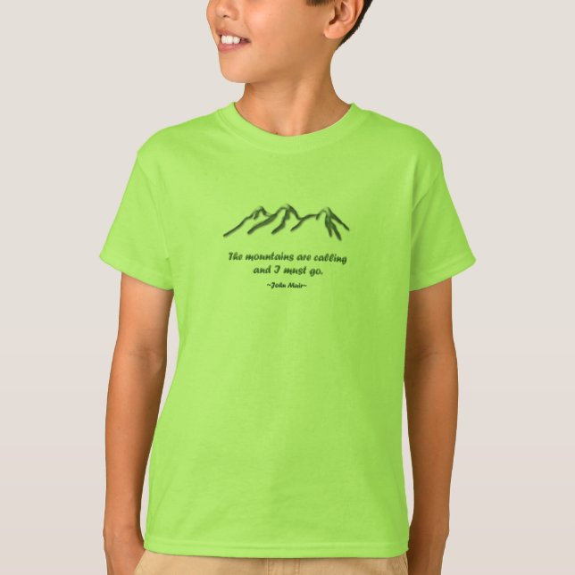 Camiseta As montanhas são chamar/mtns derrubados neve (Frente)