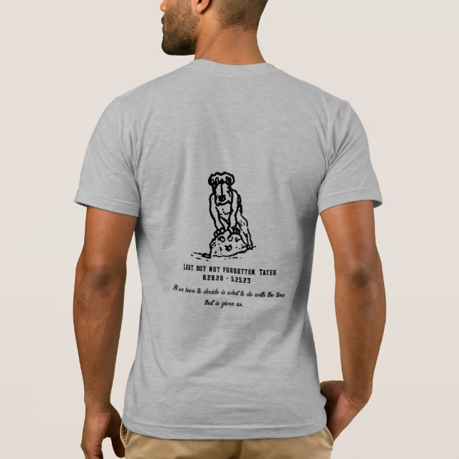 Camiseta As muitas aventuras de Tater Tot (Verso)