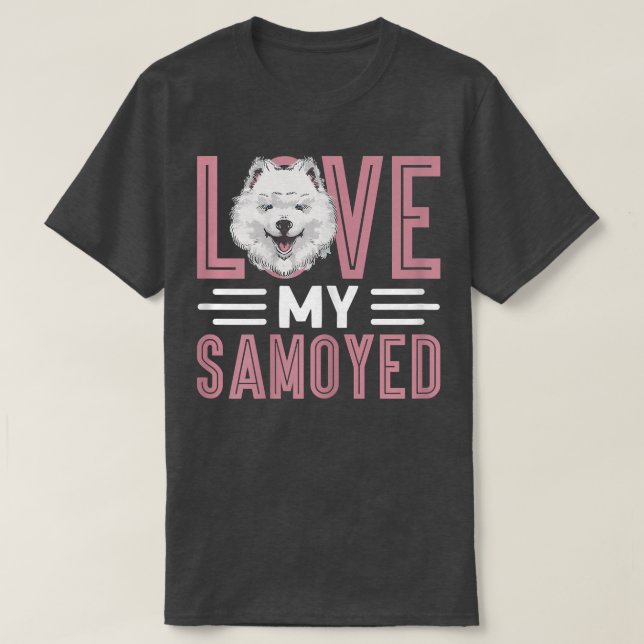 Camiseta As Mulheres Adoram Meu Cachorro Samoyed, Proprietá (Frente do Design)