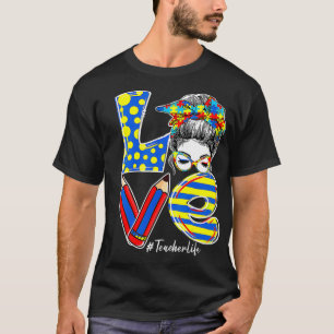 Camiseta As mulheres amam a vida do professor Mensagem Bun
