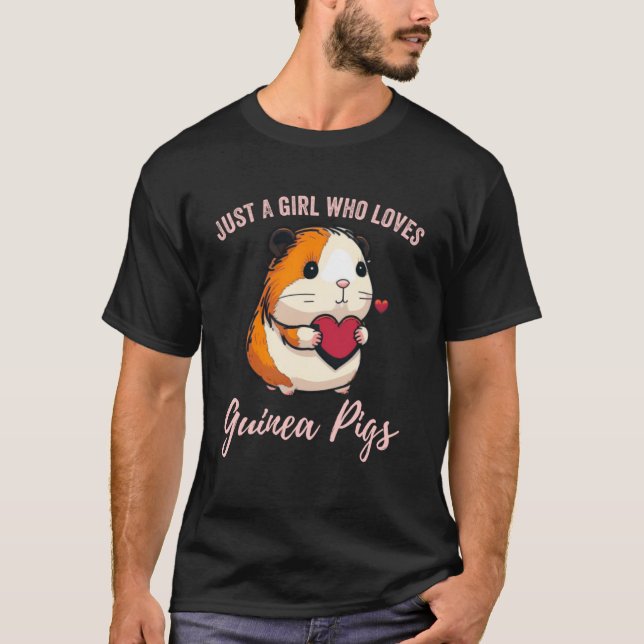 Camiseta As Mulheres Apenas Uma Menina Que Ama A Guiné Suín (Frente)