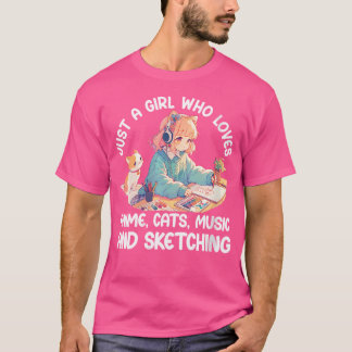 Camiseta As Mulheres Apenas Uma Menina Que Ama Anime Gata M