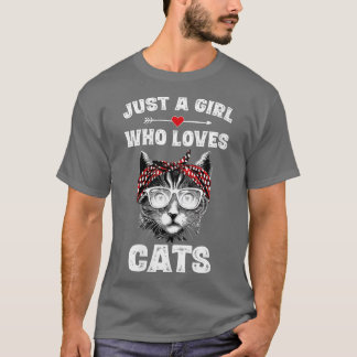 Camiseta As Mulheres Apenas Uma Menina Que Ama Gatos Bons E