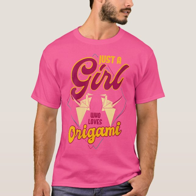 Camiseta As Mulheres Apenas Uma Menina Que Ama Origami Love (Frente)