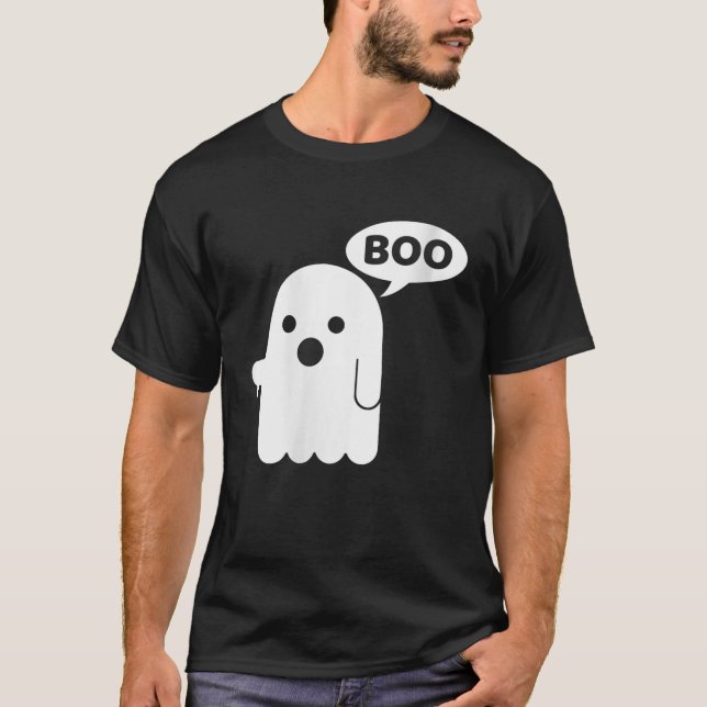 Camiseta As mulheres boo fantasma abaixam o VNeck (Frente)