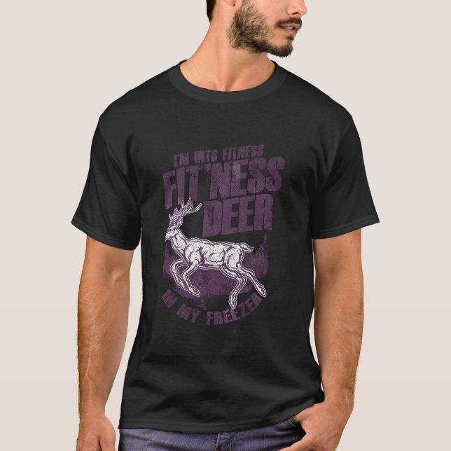 Camiseta As mulheres caçam veados engraçados Eu gosto de mu (Frente)