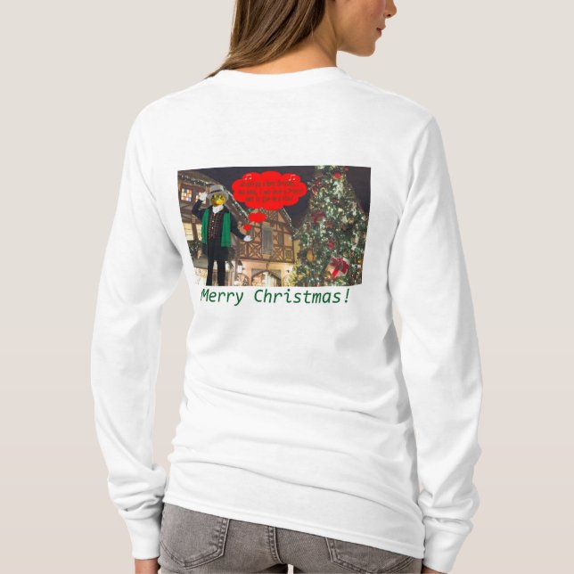 Camiseta As mulheres compram a tee. Feliz Natal/ bulfro (Verso)