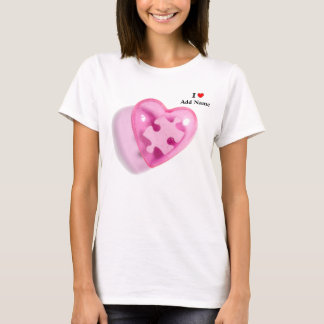 Camiseta As mulheres conscientes do autismo exibem cor rosa