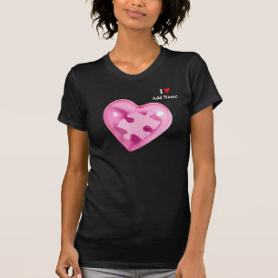 Camiseta As mulheres conscientes do autismo exibem cor rosa