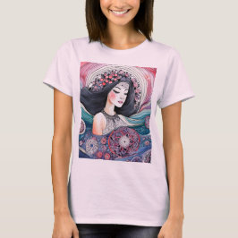Camiseta As mulheres da imagem do mar
