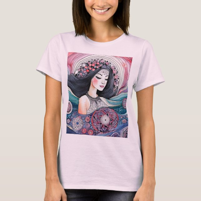 Camiseta As mulheres da imagem do mar (Frente)