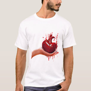 Camiseta As mulheres dão palmas de corações sangrentas