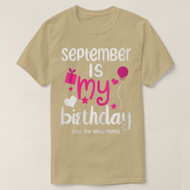 Camiseta As Mulheres De Setembro É Meu Mês De Aniversário S (Frente do Design)