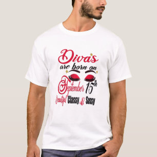 Camiseta As Mulheres Divas Estão Nasceres No 15 Virgo Birt