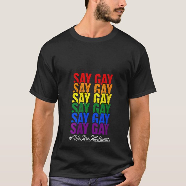 Camiseta As mulheres dizem que Gay LGBT somos todos humanos (Frente)