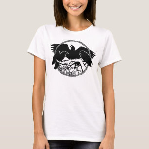 Camiseta As Mulheres em Cima do Tanque Raven, Arte Cruzada