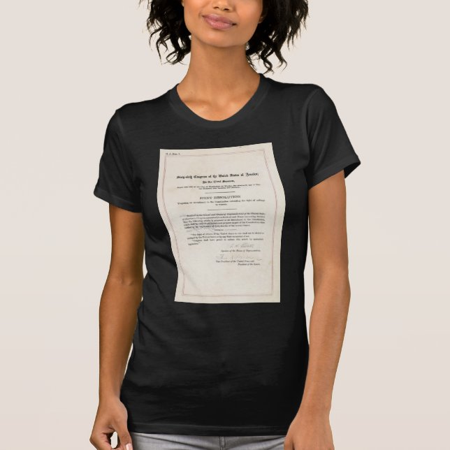 Camiseta As mulheres endireitam para votar a 19a alteração (Frente)