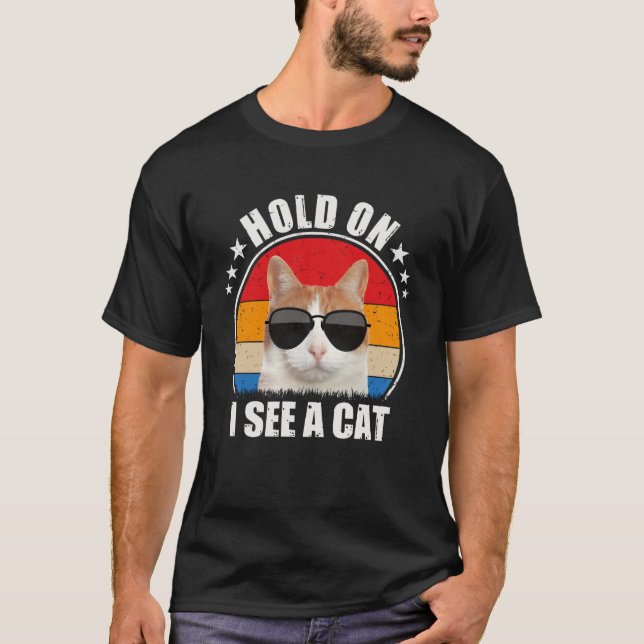 Camiseta As mulheres esperam eu vejo um gato Gato (Frente)