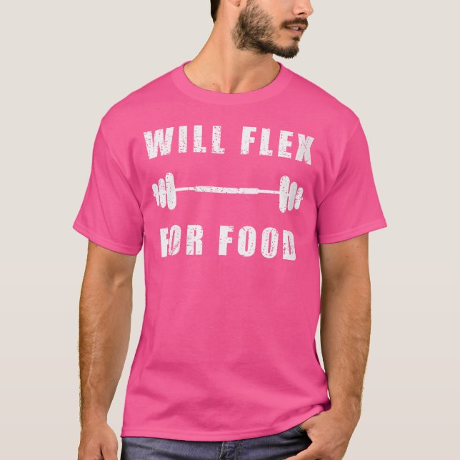 Camiseta As Mulheres Flex Para A Comida Barbell Engraçados  (Frente)