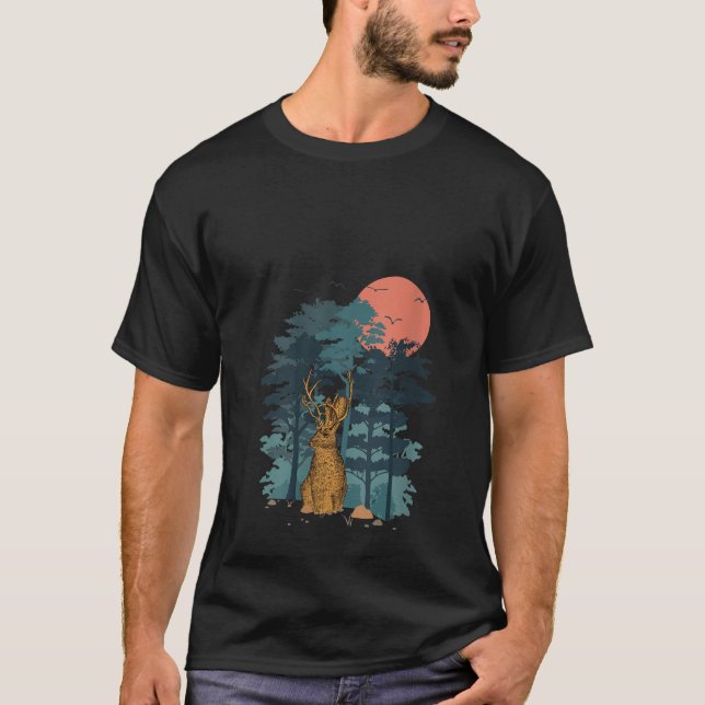 Camiseta As mulheres Jackrabbit Mountain Pine Tree Sky Bird (Frente)
