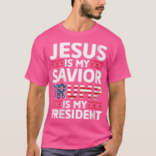 Camiseta As Mulheres Jesus É Meu Salvador Trump É Meu Presi