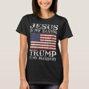 Camiseta As mulheres Jesus é o meu salvador Trump é o meu p