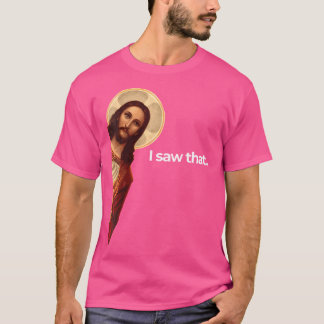 Camiseta As Mulheres Jesus Peeking Eu Vi Aquele Cristão Eng