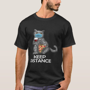 Camiseta As mulheres mantêm distância, gato engraçado com m