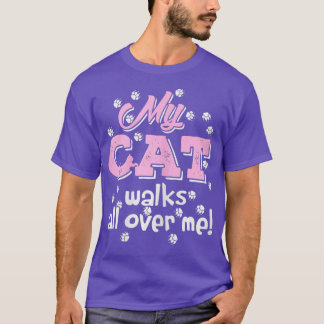 Camiseta As mulheres meu gato anda por toda a minha cabeça