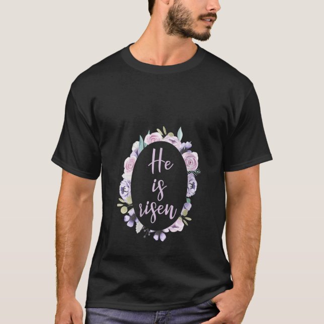 Camiseta As Mulheres Páscoas Para As Mulheres Cristãs, Ele  (Frente)