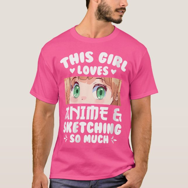 Camiseta As Mulheres Que Esta Menina Adora O Esboço De Anim (Frente)
