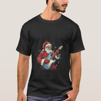 Camiseta As mulheres respeitavam o Papai Noel com guitarra 