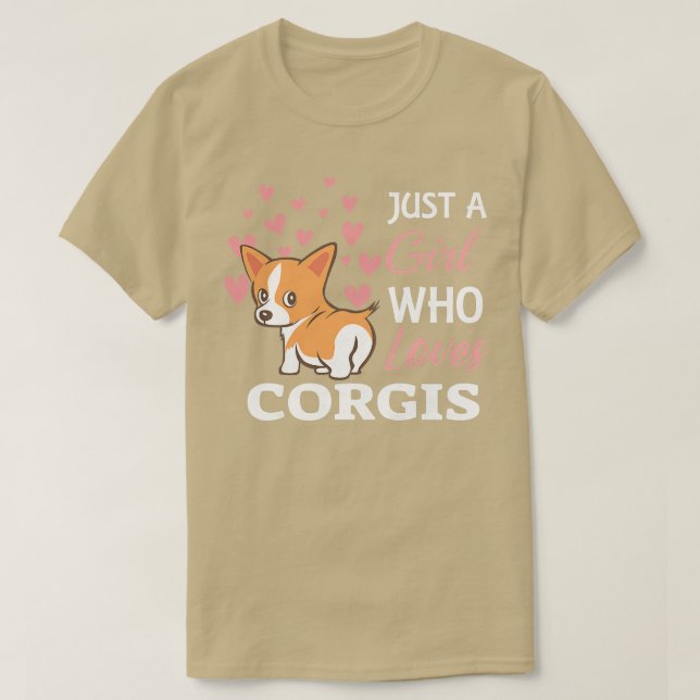 Camiseta As mulheres são apenas uma garota que ama Corgis L (Frente do Design)