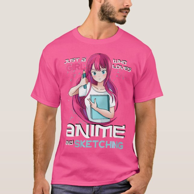 Camiseta As Mulheres Só Adoram Animes E Esboços (Frente)
